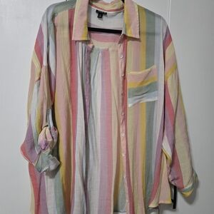 Torrid Multicolor Striped Blouse